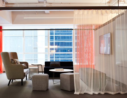 rockwell unscripted creative wall high back settee k. lounge occasional table