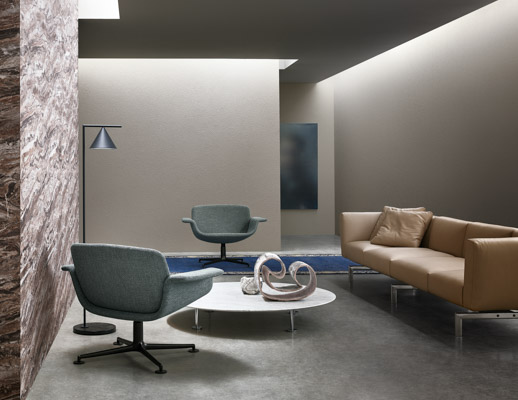 kn01 swivel lounge chair piero lissoni grasshopper table charcoal base