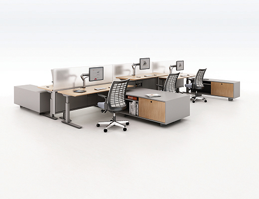 Knoll Fence with Tone Height Adjustable Tables