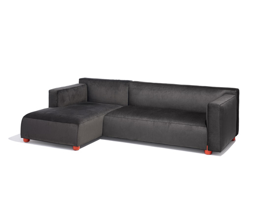 Barber Osgerby Lounge Collection Chaise Lounge red foot