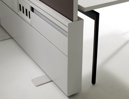 Antenna Workspaces Fence with Fabric Screens