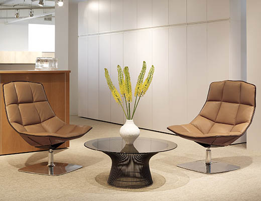 The Jehs+Laub Lounge Collection presents a sleek and sculptural profile suitable for the workplace or home.